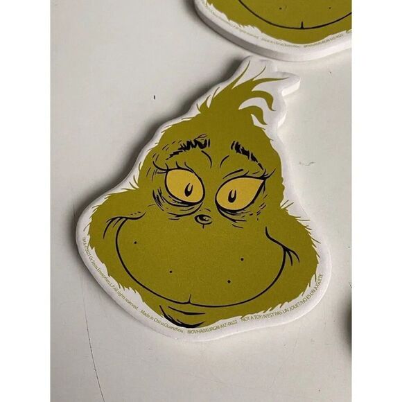 Set Of 4 Dr Seuss THE GRINCH WHO STOLE CHRISTMAS Ceramic Coasters Different Face - Picture 4 of 10